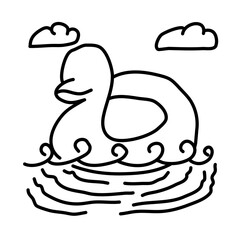 duck float of beach doodle illustration