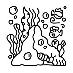 nature vegetation of beach doodle illustration