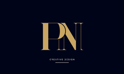 Alphabet letters PN or NP Logo Monogram