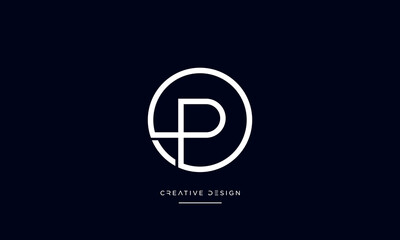 Alphabet letters PO or OP logo monogram
