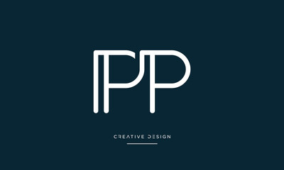 PP or P Alphabet letters logo monogram