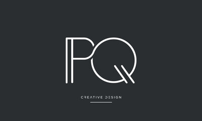 PQ or QP Alphabet letters logo monogram