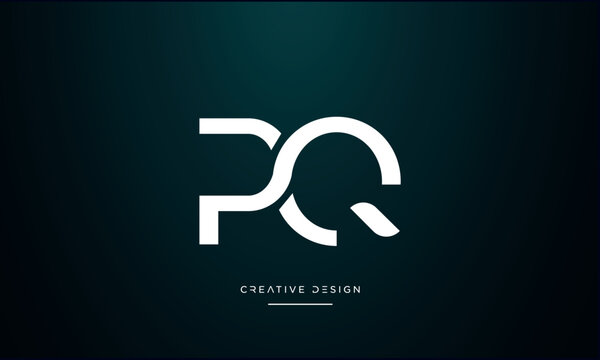PQ or QP Alphabet letters logo monogram