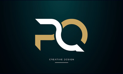 PQ or QP Alphabet letters logo monogram