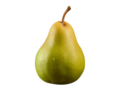 A transparent-background photo of a succulent pear, ready to be enjoyed. 