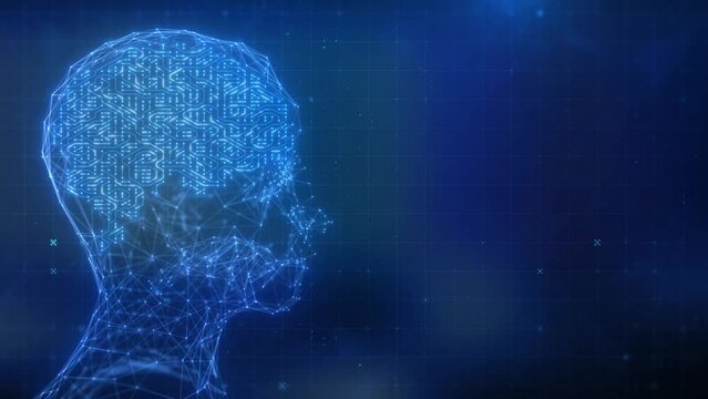 Artificial Intelligence and Machine Learning Concept. Abstract technology circuit board in head. Big data technology. Neural networks