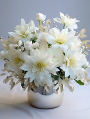 white chrysanthemum in a vase