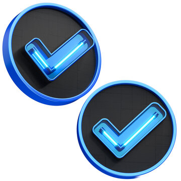 CHECK 3D NEON VERIFICADO AZUL