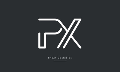 Alphabet letters PX or XP logo monogram