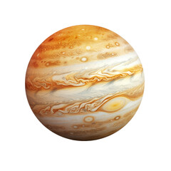 Jupiter planet isolated on white or transparent background