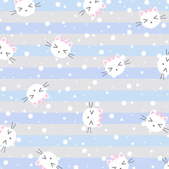 Seamless vector background of cute kittens.