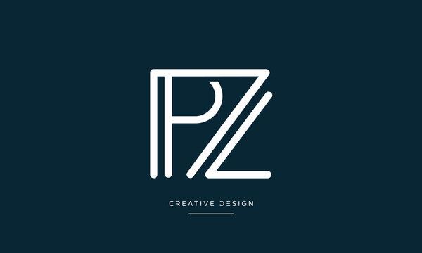 PZ or ZP Alphabet letters logo monogram