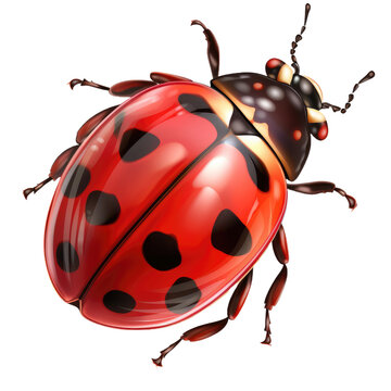  ladybug, beetle ladybug isolated on white or transparent background