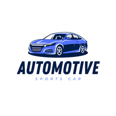 Blue minimalist automotive logo Design