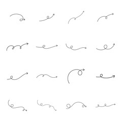 Hand drawn arrow set isolated vector illustration. - obrazy, fototapety, plakaty
