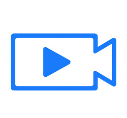 シンプルな青色のビデオアイコン