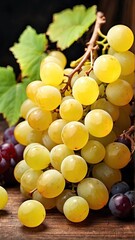 Group of grapes, grapes with vine