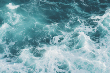 Obraz premium blue water and frothy waves Ocean.blue sea and white bubble.