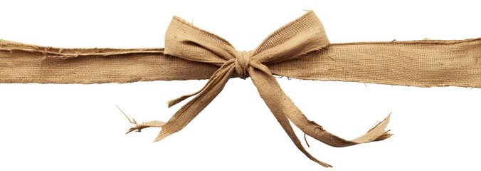 Brown fabric bow, cut out