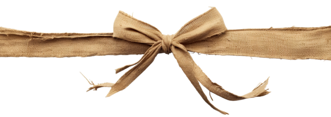 Brown fabric bow, cut out
