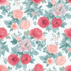 beautiful floral flower seamless pattern background for premium product ai generated