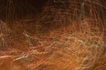 Chaotic multi-colored lines, evening abstraction
