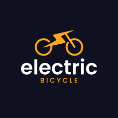 Yellow Black Modern Electric Bicycle Logo Design 