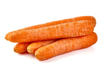 Fresh unpeeled organic carrot, isolated on white background.