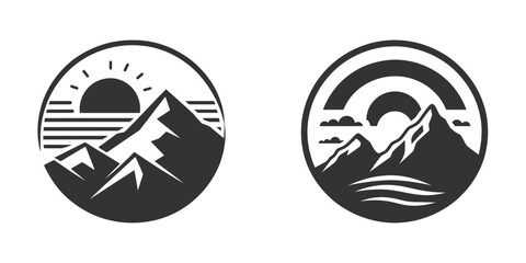 Mountains logo isolated on a white background. Vector illustration