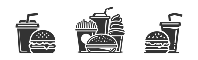 Fast food icon. Vector illustration - obrazy, fototapety, plakaty