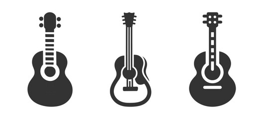 Acoustic guitar icon. Vector illustration - obrazy, fototapety, plakaty