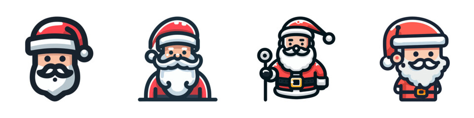 Cute santa icon. Vector illustration