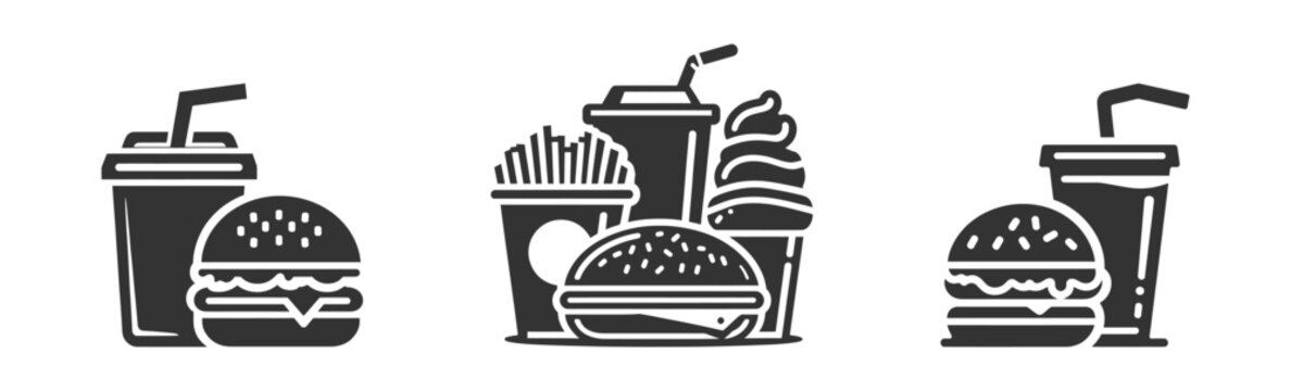 Naklejki Fast food icon. Vector illustration