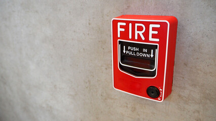 Emergency of Fire alarm system notifier or alert or bell warning equipment use when on fire (Manual...