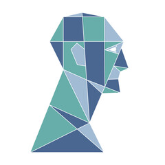 Geometric human head silhouette. Abstract graphic. Vector illustration image.