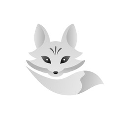 Gray fox wild animal icon flat vector design