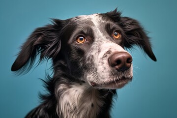 Cute photo of a dog in a studio shot on an isolated background, Generative AI  - obrazy, fototapety, plakaty