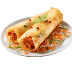 Spring roll isolated on transparent background