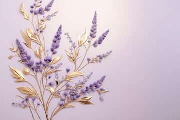 Lavender branches on elegant pastel background. Wedding invitations, greeting cards, wallpaper, background, printing
