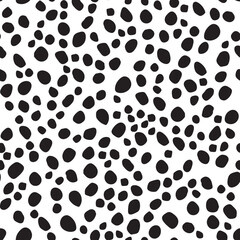 Seamless Mud Pattern. Polkadot Polka Texture Vector Paint. Dirty Blot. Cheetah Dots Blob. Black Animal Polka. White Dirty Ink. Isolated Fur Cheetah Circle. Seamless Dot Background. Simple Blot.