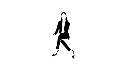 Businesswoman, black isolated silhouette