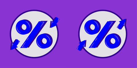 Percentage with arrow up and down, line icon. Percentage arrow with percent sign. Design concept for banking, credit, interest rate, discount, finance and money sphere