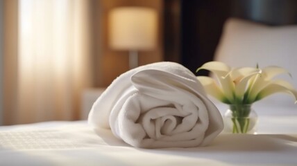 rose in the bedroom with a towel. Generative in ai