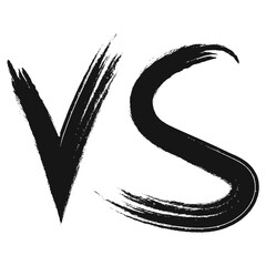 Icon competition battle versus, letters vs symbol fight v s