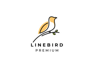 Bird Line Icon Symbol. Bird Logo Stock Vector Emblem Design. Line Drawing.