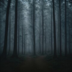 A Dark Forest Filled With Lots of Tall Trees