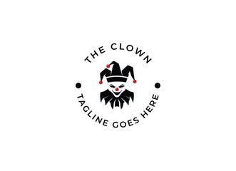 clown joker logo icon design vector illustration