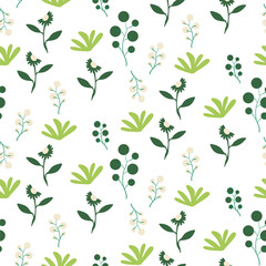 Naklejka premium summer floral background Vector seamless. leaf pattern Seamless pattern hand-drawn with tropical leaves. floral seamless pattern with leaves The geometric pattern