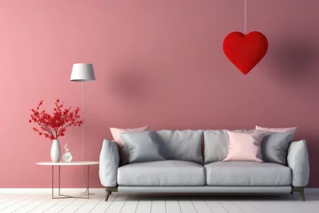 Fotobehang living room style valentine's day banner interior design, generative ai. © sun