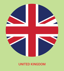 Flag Of United Kingdom, United Kingdom flag vector  illustration  National flag of United Kingdom,  United Kingdom  flag. United Kingdom in circle